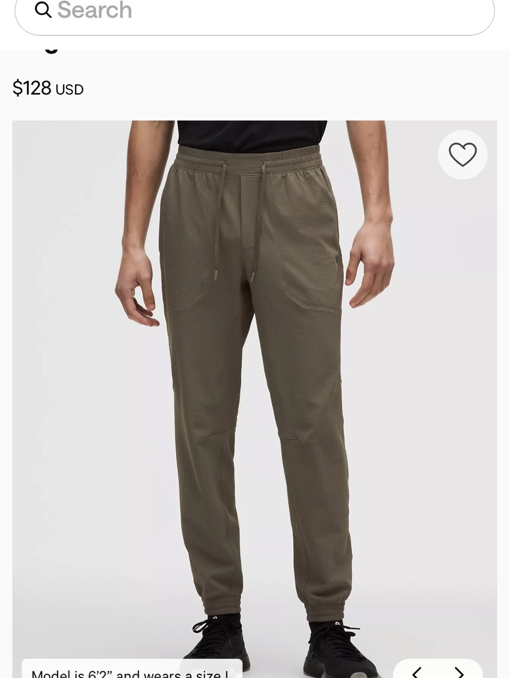 lululemon athletica Men's Olive Green Tech Jogger Pants